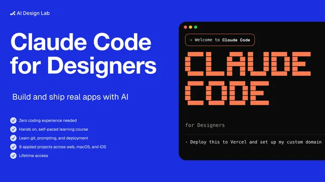 Preview of Claude Code for Designers: Build and ship real apps with AI