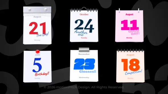 Preview of Calendar Animation | MOGRT