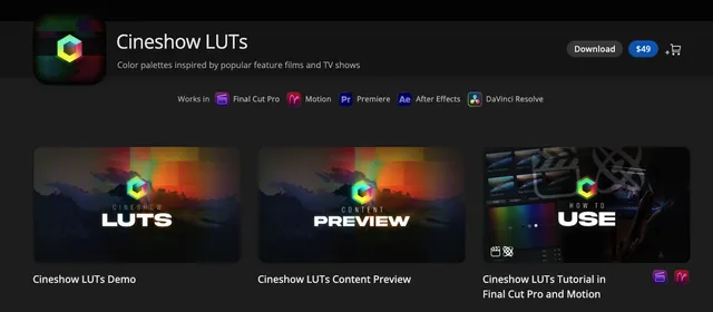 Preview of Cineshow LUTs